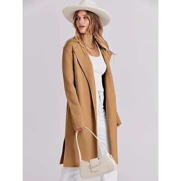 ANRABESS Women's Stylish Lapel Open Front Cardigan