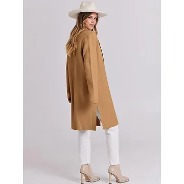 ANRABESS Women's Stylish Lapel Open Front Cardigan