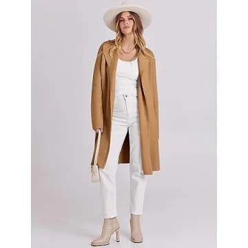 ANRABESS Women's Stylish Lapel Open Front Cardigan