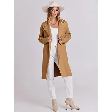 ANRABESS Women's Stylish Lapel Open Front Cardigan