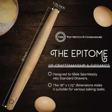 Top Notch Kitchenware Sugar Maple French Rolling Pin