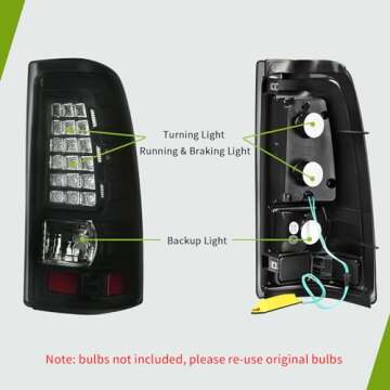 AUTOSAVER88 LED Taillights/Tail Lamp Compatible with 1999-2006 Chevy Silverado