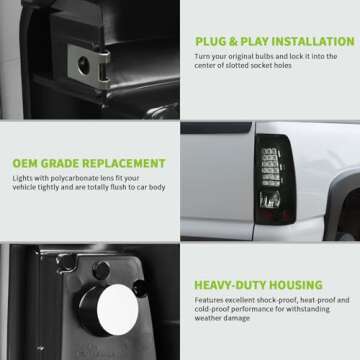 AUTOSAVER88 LED Taillights/Tail Lamp Compatible with 1999-2006 Chevy Silverado