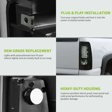 AUTOSAVER88 LED Taillights/Tail Lamp Compatible with 1999-2006 Chevy Silverado