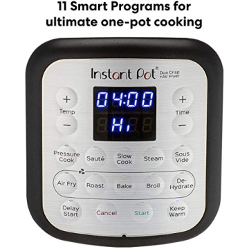 Instant Pot Duo Crisp 11-in-1 Air Fryer and Electric Pressure Cooker Combo with Multicooker Lids that Air Fries, Steams, Slow Cooks, Sautés, Dehydrates, & More, Free App With Over 800 Recipes, 6 Quart