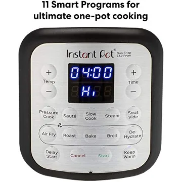 Instant Pot Duo Crisp 11-in-1 Air Fryer and Electric Pressure Cooker Combo with Multicooker Lids that Air Fries, Steams, Slow Cooks, Sautés, Dehydrates, & More, Free App With Over 800 Recipes, 6 Quart