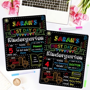 Colorful 9 Pack First & Last Day School Chalkboard Set