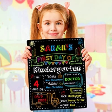 Colorful 9 Pack First & Last Day School Chalkboard Set