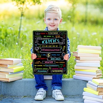 Colorful 9 Pack First & Last Day School Chalkboard Set