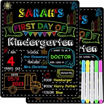 Colorful 9 Pack First & Last Day School Chalkboard Set