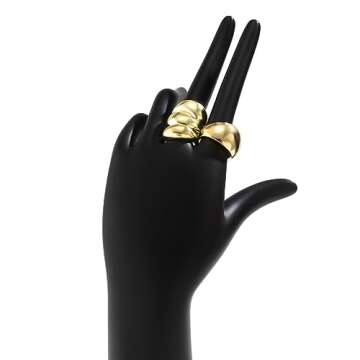 MIFYNN Chunky Gold Rings for Women Gold Silver Adjustable Thick Ring Fashion Statement Ring Open Dom...