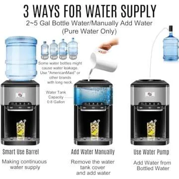 NUNET 3-in-1 Portable Ice Maker Water Dispenser: 44lbs Daily, Hot & Cold