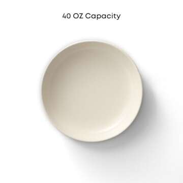 JoyJolt Mesa 40oz Stoneware Serving Bowls, Pasta Bowls Set of 4, Large Salad Pho Soup Bowls for Kitc...