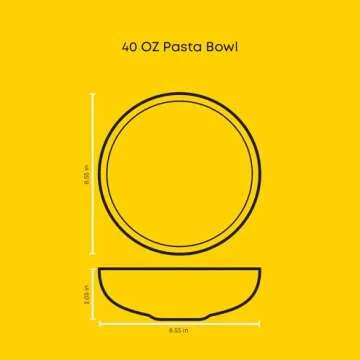 JoyJolt Mesa 40oz Stoneware Serving Bowls, Pasta Bowls Set of 4, Large Salad Pho Soup Bowls for Kitchen, Dishwasher and Microwave Safe Plate Bowls, Aesthetic Kitchen Essentials - Matte White (Linen)