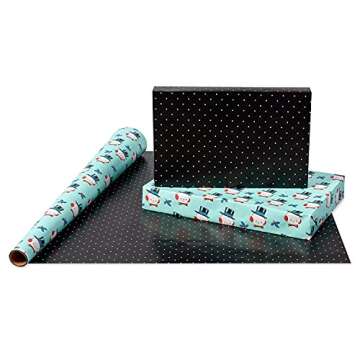 American Greetings 160 sq. ft. Reversible Vintage Christmas Wrapping Paper Set, Vintage Designs (4 Rolls 30 in. x 16 ft.)