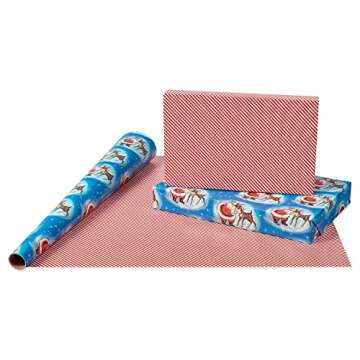 American Greetings 160 sq. ft. Reversible Vintage Christmas Wrapping Paper Set, Vintage Designs (4 Rolls 30 in. x 16 ft.)