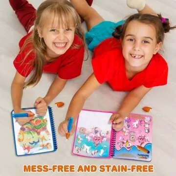 ArtCreativity 4 Pack Magic Water Coloring Books for Toddlers, Reusable Magic Water Pen Coloring Books for Kids Ages 1 2 3 4 - Mess Free Water Art Books for Toddlers - Stocking Stuffers for Toddlers