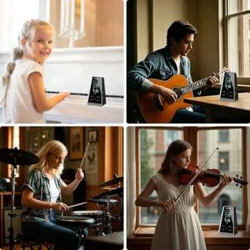 SDREAM Digital Metronome for Piano,Guitar,Violin,Rechargeable LCD Electronic Metronome with Human Voice,Universal Metronome for Musicians,Instrument Volume & Beat Speed Adjustable