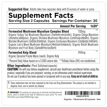 Organixx Organic Mushroom Supplement for Immune Support