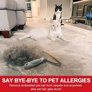 ELEMSY Pet Hair Remover, Dog Cat Hair Remover, Lint Cleaner Pro, Fur Removal Tool, Portable Carpet S...