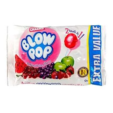 Charms (1) Bag Blow Pop Bubble Gum Filled Pops - 2 Treats in 1! Assorted Flavors Lollipop Halloween ...