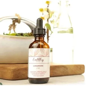 Earthley Wellness Lunamore, Natural Anti-oxodant Remedy for Women, Reduce Cramps (2oz)