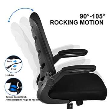 Ergonomic COMHOMA Office Chair with Flip-Up Arms
