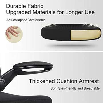 Ergonomic COMHOMA Office Chair with Flip-Up Arms