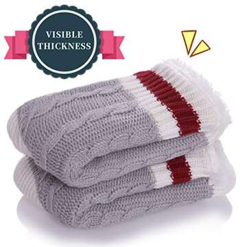 SDBING Women's Cozy Fleece Lined Slipper Socks - Warm & Stylish