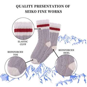 SDBING Women's Cozy Fleece Lined Slipper Socks - Warm & Stylish