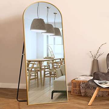 NeuType Arched Full Length Mirror, 71”x27”, Large Full Body Mirror with Aluminium Metal Frame, S...