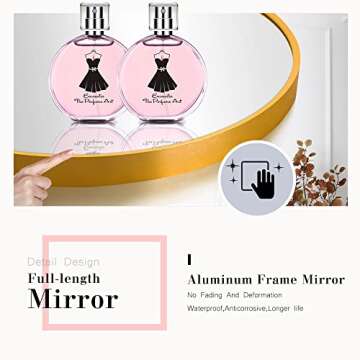 NeuType Arched Full Length Mirror, 71”x27”, Large Full Body Mirror with Aluminium Metal Frame, Shatter Protection, Wall-Mounted Mirrors for Living Room or Dressing Room- Gold（Arched）