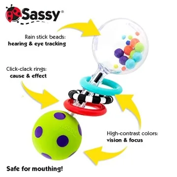 Sassy Spin Shine Rattle for Engaging Baby Development