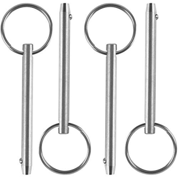 4 Pack Quick Release Pin, Diameter 1/4"(6.3mm), Total Length 3"(76mm), Effective Length 2.4"(61mm), ...