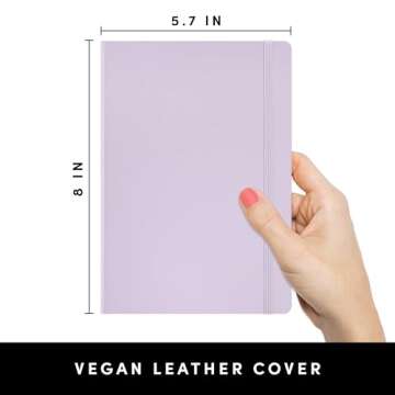 PAPERAGE Lined Journal Notebook, (Lavender), 160 Pages, Medium 5.6 inches x 8 inches - 100 GSM Thick Paper, Hardcover