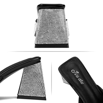 Jiu du Rhinestone Chunky Heeled Sandals - Fashion & Comfort