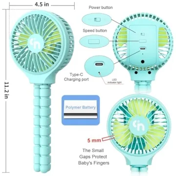 WiHoo Mini Handheld Stroller Fan for All Ages