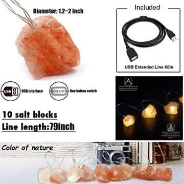 Himalayan Salt String Light - Unique LED Nightlight for All