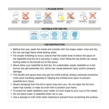 Stylish UPware Black Diamond Whistling Tea Kettle