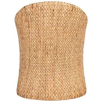 Safavieh Couture Home Collection Solomon Rattan, Natural/Beige Cushion Water Hyacinth Dining Chair (Fully Assembled) CWK2000A, Rattan