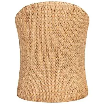 Safavieh Couture Home Collection Solomon Rattan, Natural/Beige Cushion Water Hyacinth Dining Chair (Fully Assembled) CWK2000A, Rattan