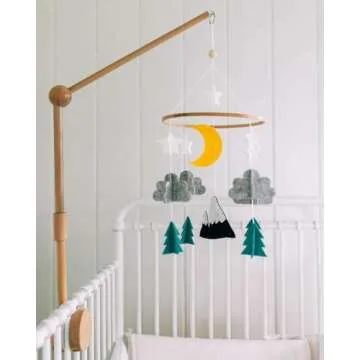 Sorrel + Fern Baby Crib Mobile (Starry Woodland Night, Mint) - Nursery Decoration Crib Mobile and Ba...