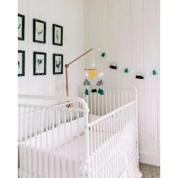 Sorrel + Fern Baby Crib Mobile (Starry Woodland Night, Mint) - Nursery Decoration Crib Mobile and Baby Shower for Boys and Girls