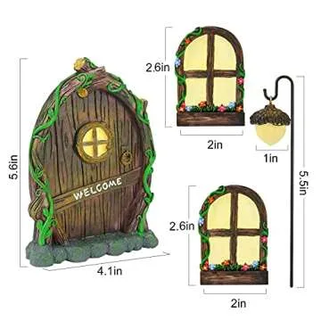 Dmyifan Glow-in-the-Dark Fairy Door & Window Set