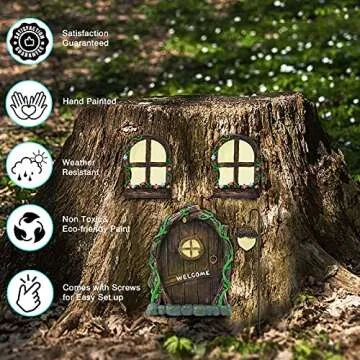 Dmyifan Glow-in-the-Dark Fairy Door & Window Set