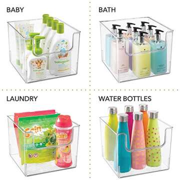 mDesign Modern Plastic Open Front Dip Storage Organizer Bin Basket for Home Office Organization - Sh...