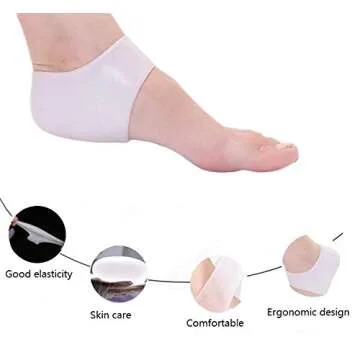 Silicone Heel Cushion 2 Pairs (4 pcs), Plantar Fasciitis Foot Sleeve, Comfortable Protective Heel Protector to Instantly Relieve Pain and Pressure, Protect Bone & Heel Spurs