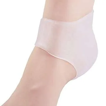 Silicone Heel Cushion 2 Pairs (4 pcs), Plantar Fasciitis Foot Sleeve, Comfortable Protective Heel Protector to Instantly Relieve Pain and Pressure, Protect Bone & Heel Spurs