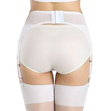 Aedericoe Mesh Garter Belt Adjustable for Thigh Highs