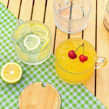 Vintage Glass Coffee Mugs 4 Pack - Elegant Gifts for Women